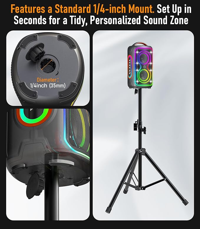 Portable Bluetooth Speaker, 240W Peak Powerful Loud Sound Party Speakers Bluetooth Wireless, Bass Boost/24H Playtime/Fast Charge/RGB Lights/TWS/ IP65 Waterproof Outdoor Speaker for Party, Beach