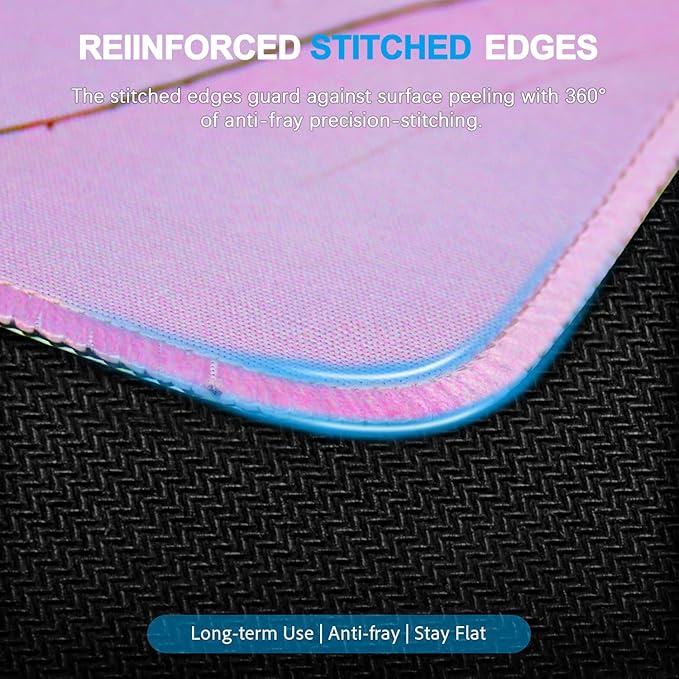 Large Mouse Pad, Gaming Pad with Non-Slip Rubber Base, Waterproof Mousepad with Stitched Edges, XXL Computer Long Keyboard Mouse Mat for Gamer, Office & Home, 31.5" x 15.7", Marble Pink