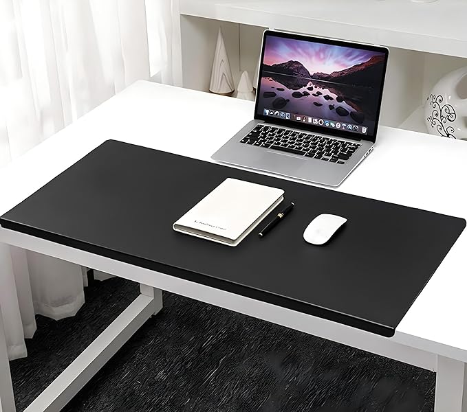 Office Desk Pad, Writing Mat with Full Grip Fixation Lip, Non-Slip PU Leather Table Blotter Desk Protector Gaming Mat Laptop Keyboard Working Mat, Waterproof Table Protective Pad