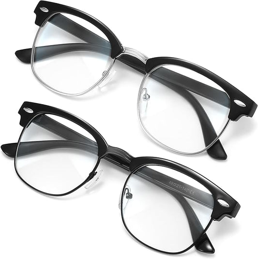 racico Blue Light Glasses for Men Computer - Gaming Blocking Anti Eyestrain, UV Clear Lens Nerd Costume Fake Eyeglasses