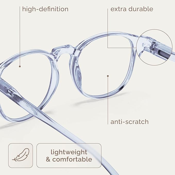 IBOANN Chic & Comfy Blue Light Glasses for Women - 3-Pack Round Frames, Screen-Ready Style with UV Protection Coating