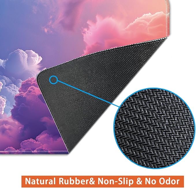 Desk Pad Protector, Office Desk Mat, Large Mouse Pad, Non-Slip Desk Blotter, 23.6x11.8 inch, Colorful Clouds
