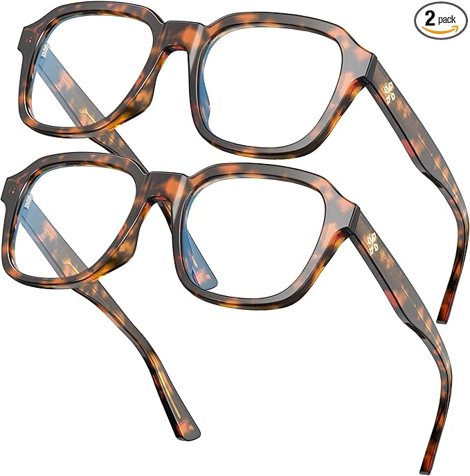 VISOONE Oversized Square Blue Light Blocking Glasses Fashion Computer Eyewear for Women and Men BENNETT