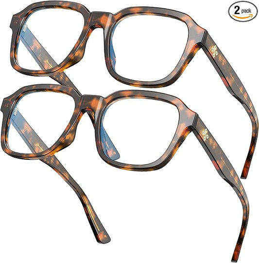 VISOONE Oversized Square Blue Light Blocking Glasses Fashion Computer Eyewear for Women and Men BENNETT