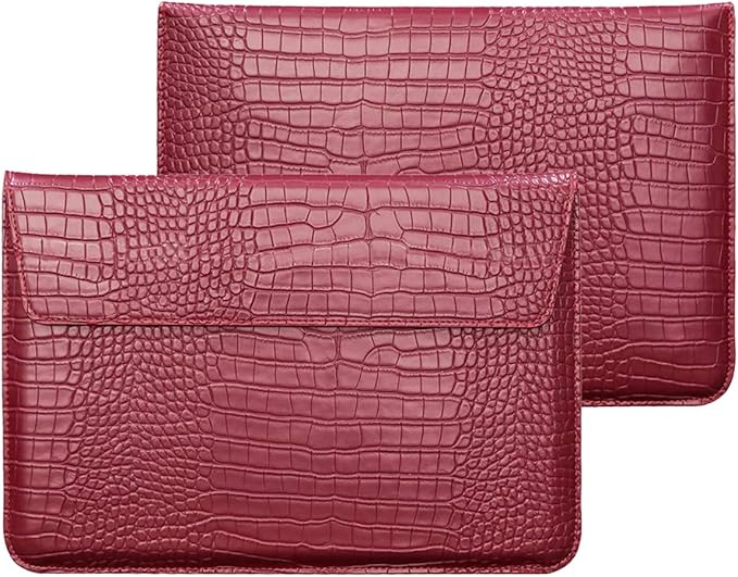 PU Leather Flap Style Case Bag Laptop Sleeve for MacBook Neo 13 A3404 Air 13.6 inch 2026-2022 M5 A3449 M4 A3240 M3 A3113 M2 A2681 Air 13 2018-2021 Notebook Bag for Mac Pro 13 2016-2022, Red