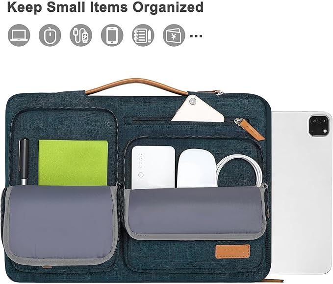 MOSISO 12.9 inch Tablet Sleeve Case for iPad Pro 13 M4 & iPad Air 13 M3 M2, iPad Pro 12.9 M2 M1 6/5th with Magic Keyboard&Smart Keyboard Folio, Side Open Carrying Bag with 4 Zipper Pockets, Teal Green