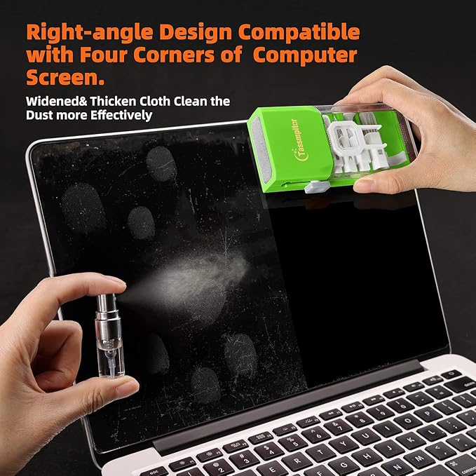 Tassmpitor Laptop Screen Keyboard Cleaner Kit, All in 1 Electronics Cleaning Tool for MacBook iPad iPhone Pro Cell Phone, Brush Tool for Tablet, Computer, PC Monitor,TV Camera Lens with Patent, Green - Image 3