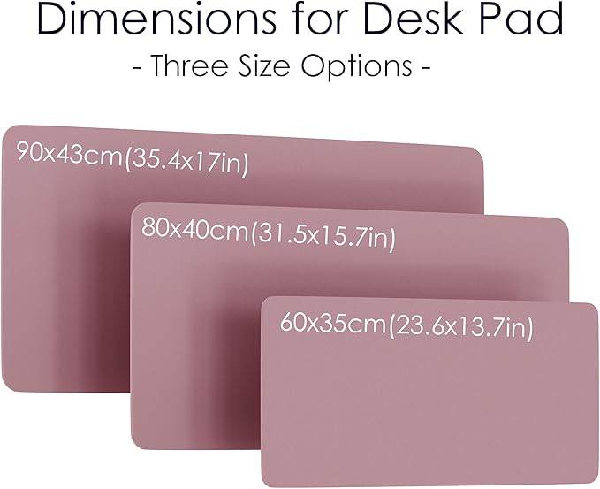 WAYBER Leather Desk Pad Protector, Waterproof Mouse Pad, PU Desk Mat, Office Desk Cover, Desk Writing Mat for Office/Home/Work/Cubicle (Purple/Pink) 23.6x13.7in