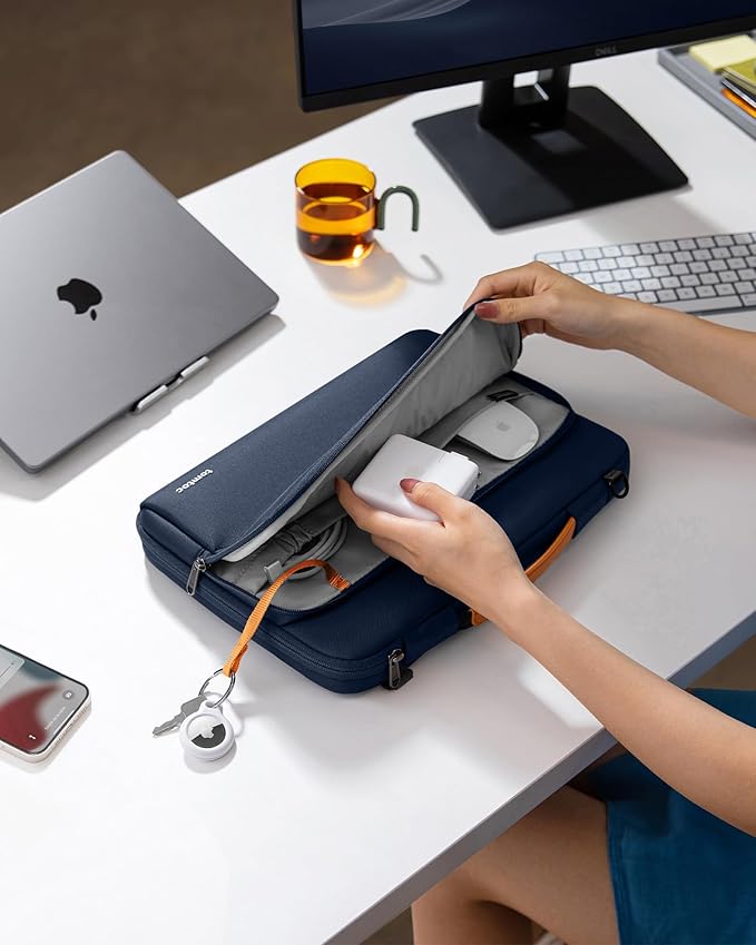 tomtoc 360 Protective Laptop Shoulder Bag for 14-inch MacBook Pro M5 Pro/Max A3426 A3427 2026 M4/M3/M2/M1 Pro/Max A3434, Water-Resistant Carrying Case for 13.5-14.4 Inch Microsoft Surface Laptop 7/6/5