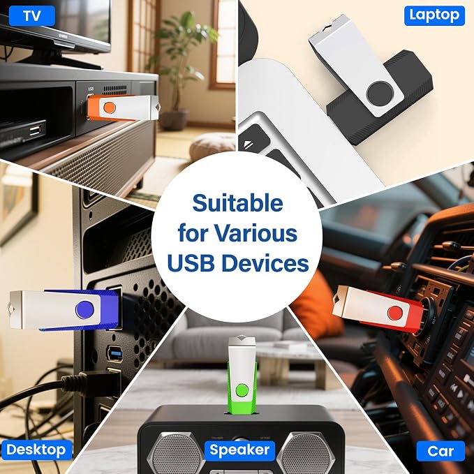 (Not 128GB) 128MB Flash Drives 100 Pack, Wooolken USB 2.0 Thumb Drive with Lanyards Bulk USB Sticks for Weddings,Office, School, Data Storage Backup - Image 3
