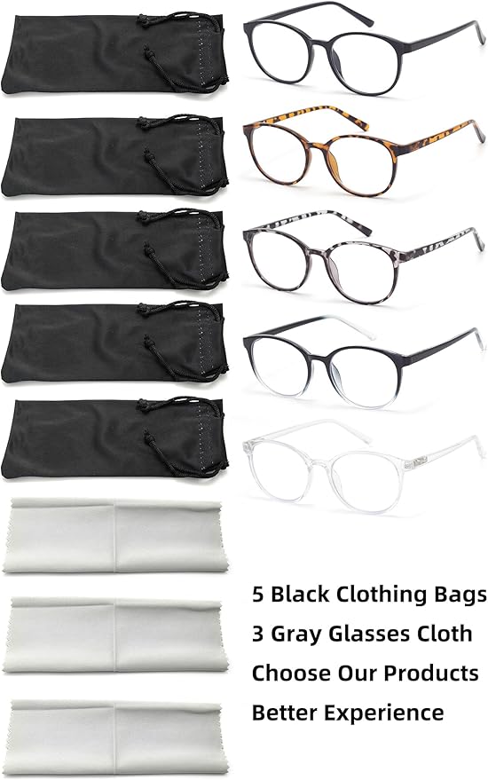 Blue Light Blocking Glasses Round Women Men Computer Glasses Anti Eye Strain/UV/Glare Gaming Glasses