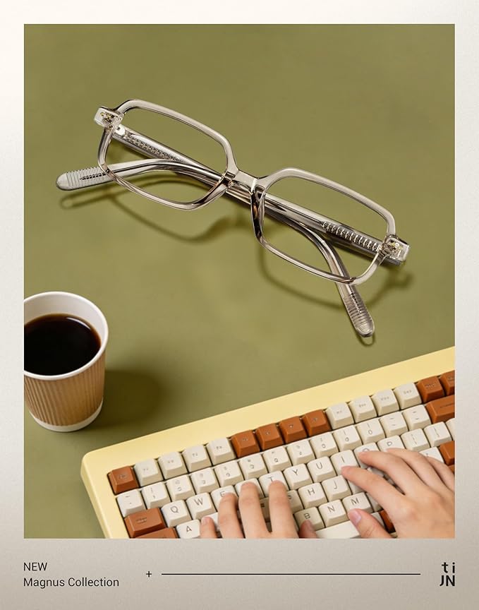 TIJN Blue Light Blocking Glasses Women Men Retro Cat Eye Square Oval Anti Glare Screen Computer Gaming Daily Eyeglasses TR90