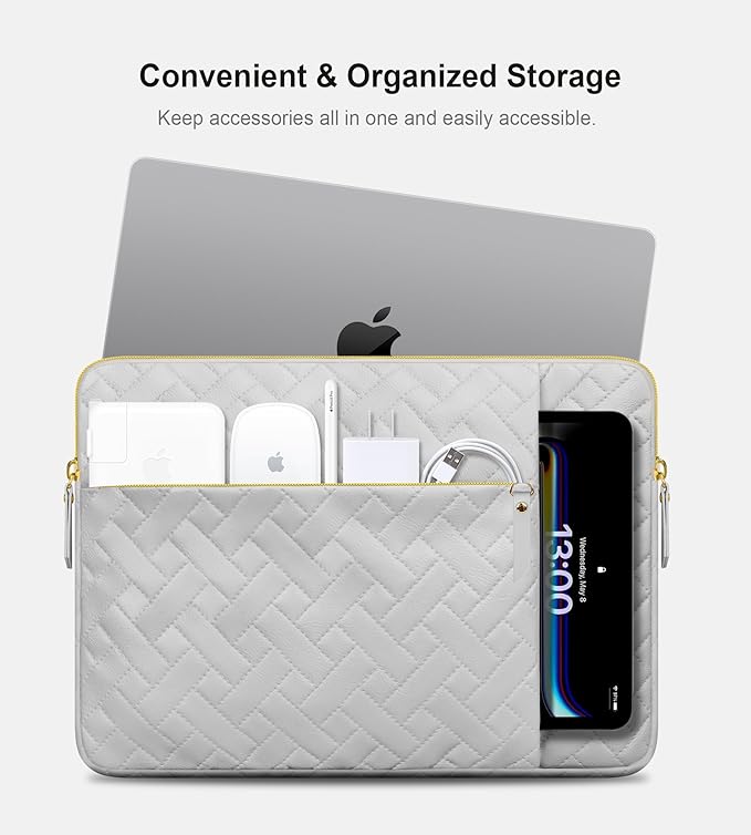 Lacdo 13 Inch Laptop Sleeve Case for 13 inch MacBook Air M5 A3449 (2026), M4 A3240 2025, M3 A3113, M2 A2681, M1 A2337 A2179 A1932 | 13 inch MacBook Neo A18 Pro A3404 (2026) Computer Bag, Space Gray
