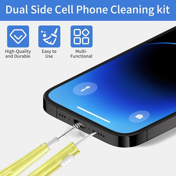 10 Pcs Cell Phone Cleaning Kit,Charging Port Cleaner,Dual Sided Anti Clogging Nylon Brushes,Suitable for Clean Phone Charging Port,Phone Speaker, AirPods,Tablet Camera,Other Electronics - Image 3