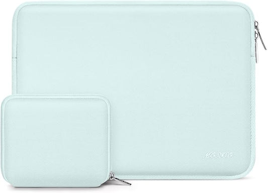 MOSISO Laptop Case 13.3 inch, 13-13.3 inch Laptop Sleeve Bag Compatible with MacBook Air/Pro 13/Pro 14 M5 M4 M3 M2 M1, HP Dell ASUS Lenovo, Neoprene Computer Sleeve Bag with Small Case, Ice Green