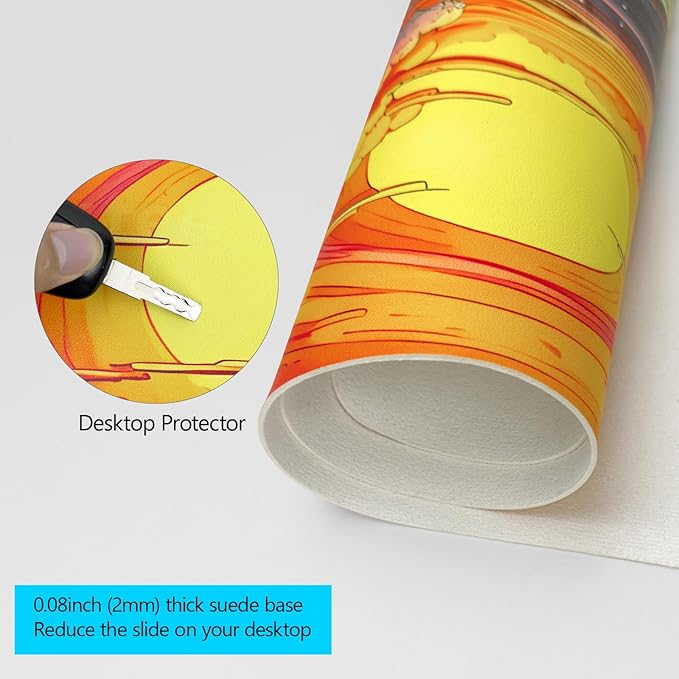 Japanese Sea Wave Desk Pad, Desk Matt for Desktop, Leather Mouse Pad, Waterproof Keyboard Mat, Non-Slip Computer Mat, Keyboard and Mouse Pad for Office Decor (31.5"x15.7")