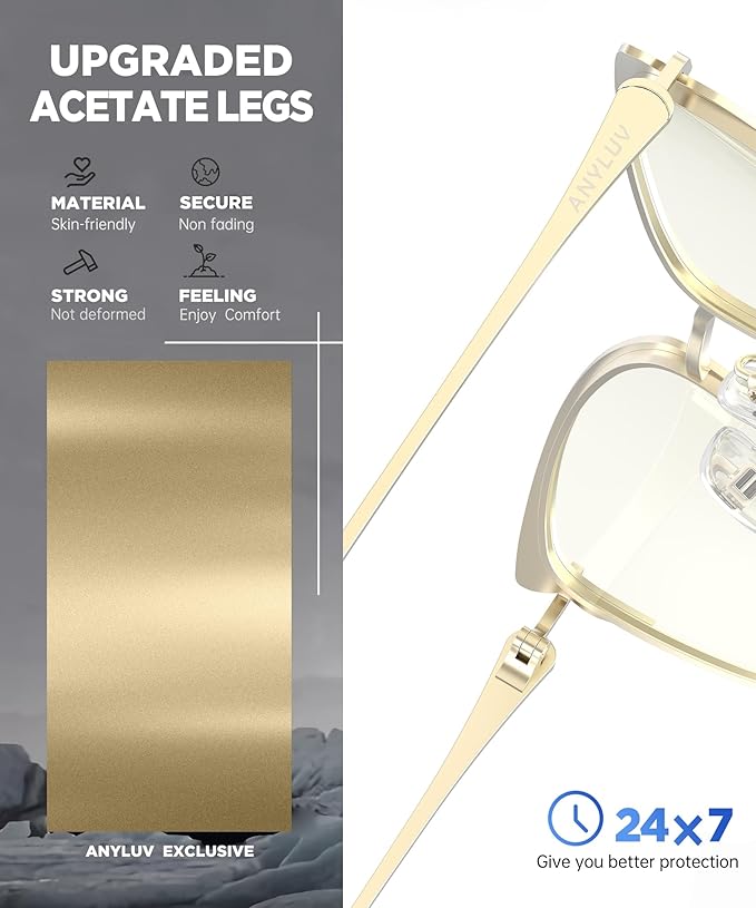 ANYLUV Blue Light Glasses for Woman Men, Womens Blue Light Blocking Glasses Computer Glasses Anti Eyestrain