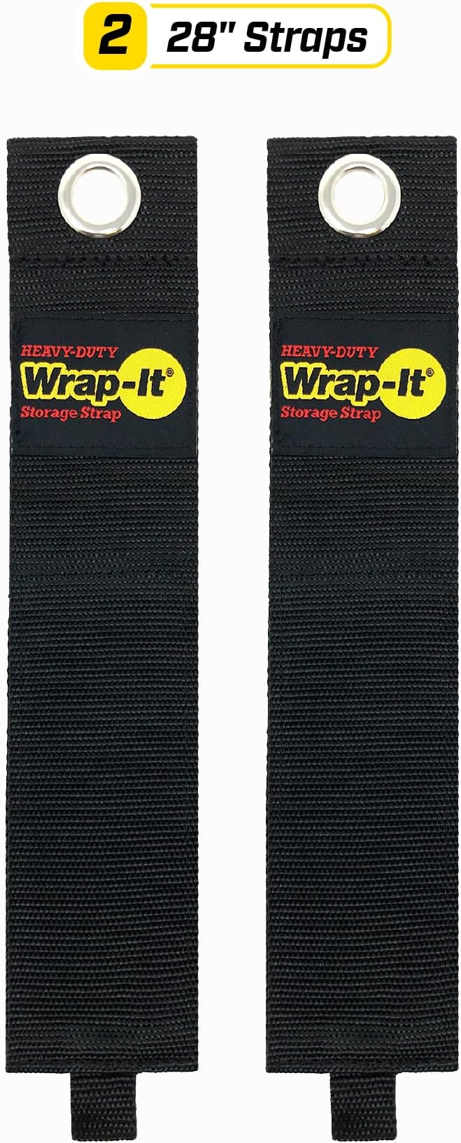 Heavy-Duty Wrap-It Storage Straps, 28-inch (2 Pack) - Hook and Loop Garden Hose Hanger, Pool Cord Storage Organizer for Cords, Tow Rope, Building Materials, RV and Garage Organization - Image 3