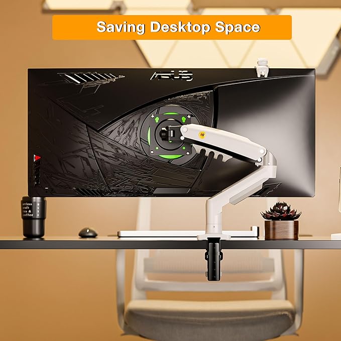 Monitor Mount,Fits 17-30" or Bigger Computer Monitors(Within 19.8lbs), Adjustable Stand with Tilt Rotation Swivel Function, Desk Mount F80 Series (White)