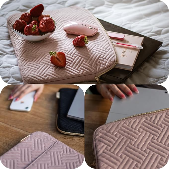 BAGSMART Laptop Sleeve Bag Compatible with MacBook Air/Pro, 13-13.3 inch Notebook, Compatible with MacBook Pro 14 Inch, MacBook Air M2 Sleeve 13 Inch, Repellent Protective Case with Pocket, Warm Tan