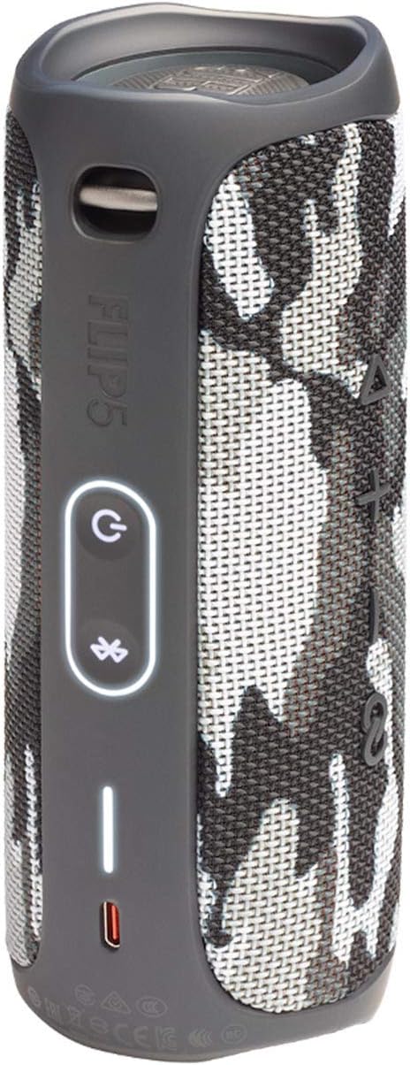 JBL Flip 5 (Black Camo) + Bundle with divvi! Protective Hardshell Case