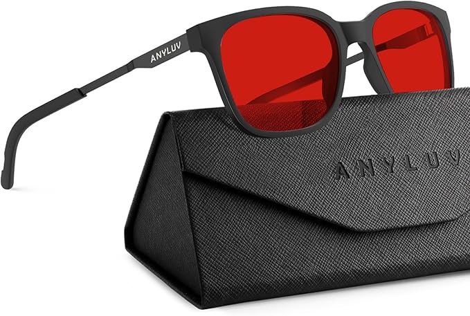 ANYLUV Blue Light Glasses for Men, Lightweight Computer Gaming Glasses, Stylish Anti Eyestrain Blue Light Blocking Men