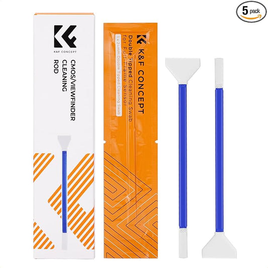 K&F Concept 2-1 24mm Full Frame Sensor Cleaning Swab & Viewfinder Cleaning Swab, DSLR SLR Digital Camera CMOS and CCD Sensor Cleaning Swab Kits for Nikon Sony Canon Camera Clean by KFCONCEPT