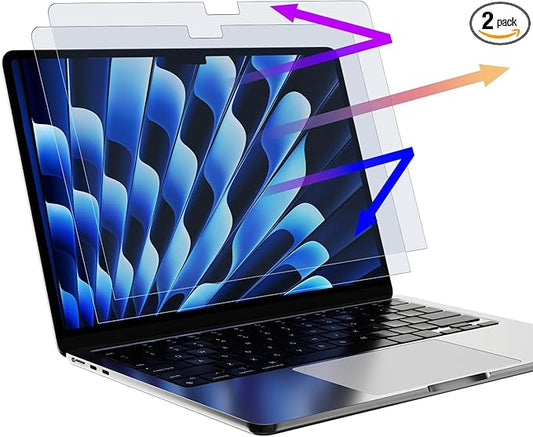 Mamol 2 Pack Anti Blue Light Screen Protector for MacBook Air 13.6/13 Inch (2022-2026, M2, M3, M4, M5), Eye Protection Filter, Anti Glare