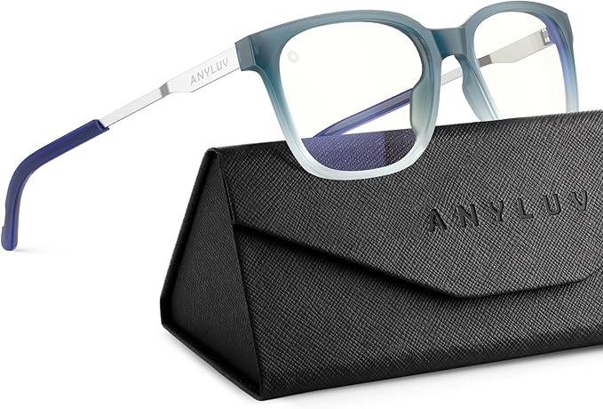 ANYLUV Blue Light Glasses for Men, Lightweight Computer Gaming Glasses, Stylish Anti Eyestrain Blue Light Blocking Men