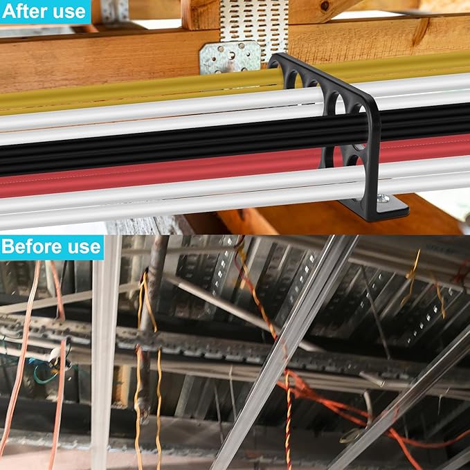 100Pack Cable Chase Wire Bracket, Cable Support Wire Bracket Holder for NMB Electrical Cord Organized Management,Labor&Time Saving,1" with 10 Hole Design - Image 5
