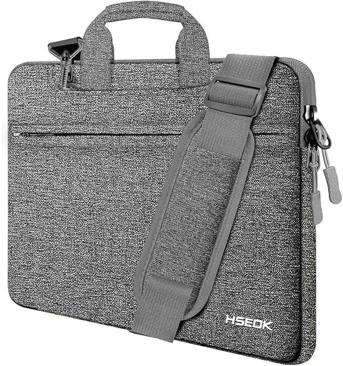 Hseok Laptop Shoulder Bag 13 13.3 14 Inch Case Compatible with MacBook Pro/Neo 14" M5/M4/M3/M2/M1,Mac Air/pro/Neo 13" and Most 13 13.3 14 Notebooks,Spill-Resistant Briefcase,Dark Gray & Gray