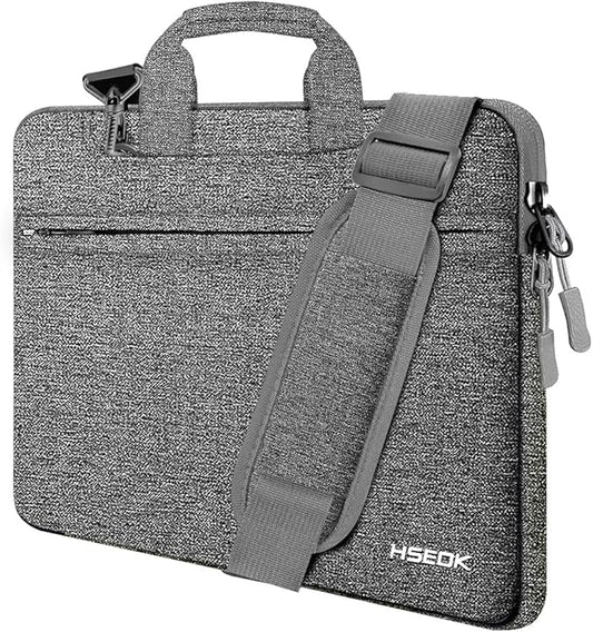 Hseok Laptop Shoulder Bag 15 15.6 16 Inch Briefcase,Compatible MacBook Pro/Neo 16",MacBook Air/Pro 15,XPS 15/16 and most 15.6-16 and Most 15-16 Notebooks,Spill-Resistant Handbag,Dark Gray & Gray