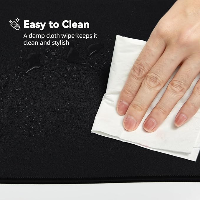 Large Gaming Mouse Pad with Durable Stitched Edges, Non-Slip Rubber Base, Black Mousepad Mouse Mat Desk Pad for Home Office Gaming, 35.4''x11.8''x0.12'', Black