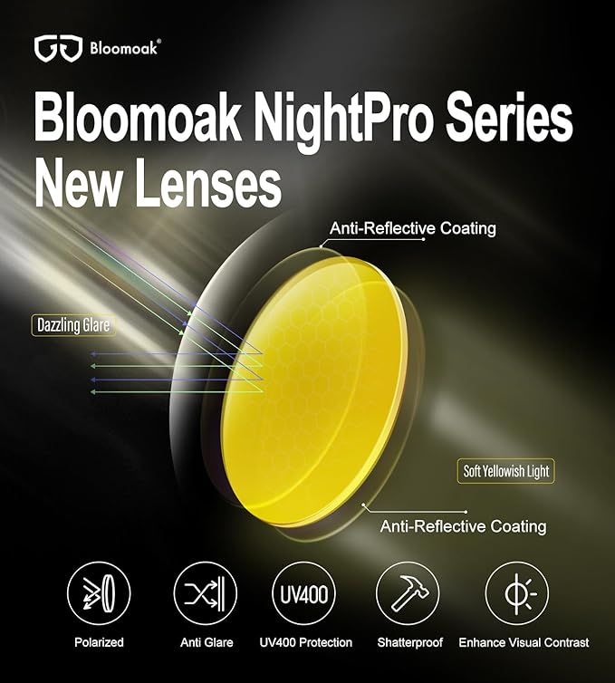 Bloomoak 100% Red Lens Blue Green Light Blocking Glasses- Dual AR Coatings Sleep Glasses Before Bed - Anti Glare, Fatigue