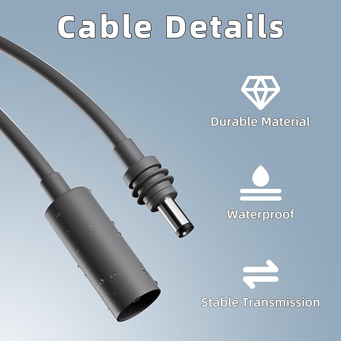 Starlink Mini DC Extension Cable 17CM Waterproof Power Hole Extender Compatible with Starlink Mini Pipe Adapter and Original Power Cable