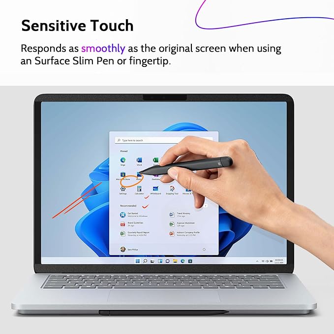 Peslv Magnetic Privacy Screen for Microsoft Surface Laptop Studio 2/1 14.4-Inch, Removable Anti Blue Light Glare Filter, Black Security Private Spy Block Protector