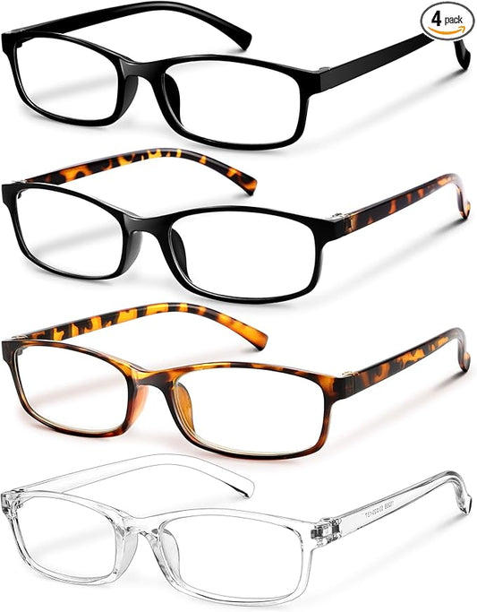 Gaoye +1.5 Multi Pack Reading Glasses - Blue Light Blocking Lenses, TR90 Frames, UV400 - Eyeglasses with Clear Vision