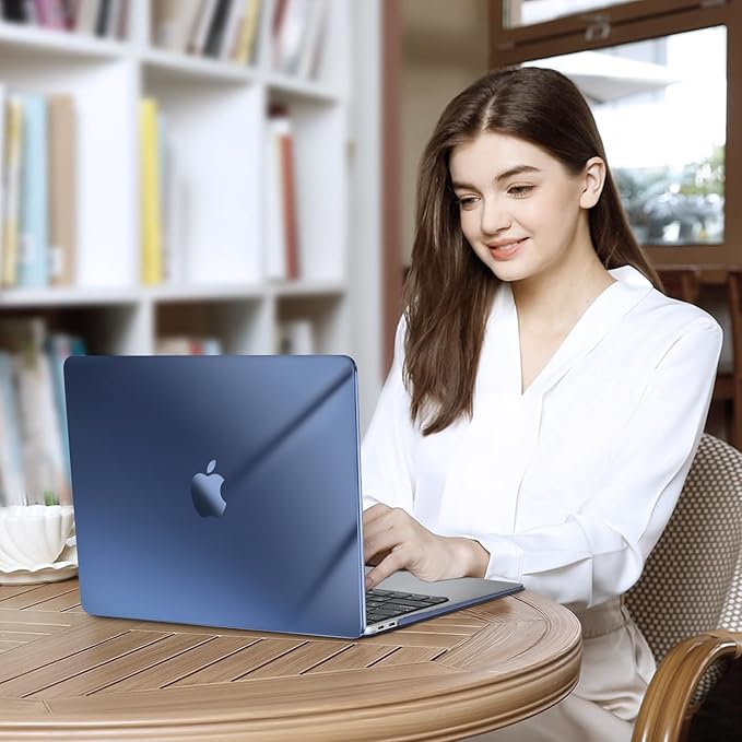 MOSISO Compatible with MacBook Air 13 inch Case M1 Chip 2021-2018 Release A2337 A2179 A1932, Plastic Hard Shell&Keyboard Cover&Screen Film&Storage Bag for MacBook Air 13.3 inch Case, Crystal Midnight