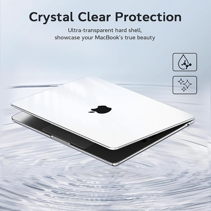 B BELK Compatible with MacBook Air 13 inch Case M5 2026 2025-2022 M4 M3 M2 A3449 A3240 A3113 A2681, Plastic Hard Shell+Keyboard Cover+Screen Protector for MacBook 13.6 inch Case, Clear