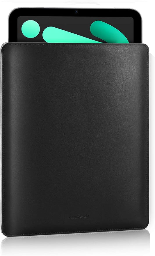 MoKo 7-8 Inch Tablet Sleeve, PU Leather Briefcase Slim Stylish Case Pouch Fit with New iPad Mini (A17 Pro) 8.3" 2024, iPad Mini 6/5/4/3/2/1, Galaxy Tab S2 8.0, Tab A 8.0, ZenPad Z8s 7.9, Black