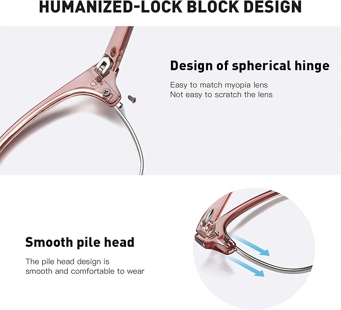 Blue Light Blocking Glasses Vintage Half Frame UV Clear Lens Anti Eyestrain Computer Gaming Glasses for Women