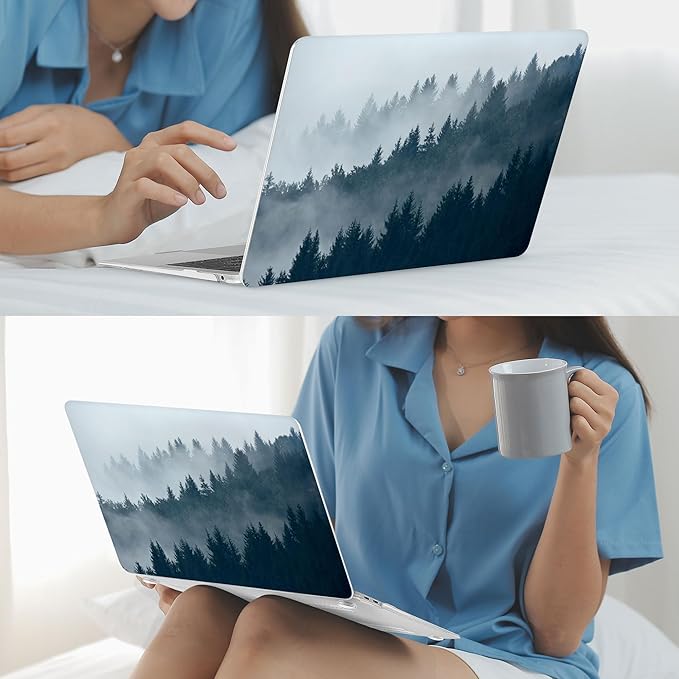 Mektron for MacBook Air 13 inch Case 2021-2018 Release A2337 M1 A2179 A1932, Plastic Hard Shell Case Only Compatible with MacBook Air 13 inch Retina Fits Touch ID, B-Misty Forest C132