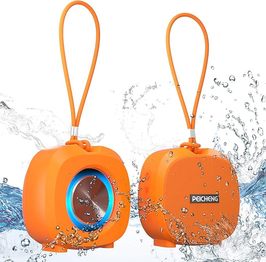 Speaker, Small Portable Bluetooth Wireless IPX5 Waterproof Shower Speaker,Loud Stereo Sound Deep Bass,TWS Paire, RGB Lights,Long Playtime for Outdoor Party, Great Gift, 1PCS(Orange)
