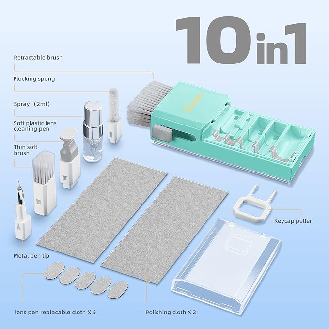 Tassmpitor Laptop Cleaning Kit, All in 1 Keyboard Cleaning kit for MacBook iPad iPhone, Compact Keyboard Cleaner with Brush and Spray for Tablet, Airpods, Earbud, Computer Screen, PC Monitor - Image 7