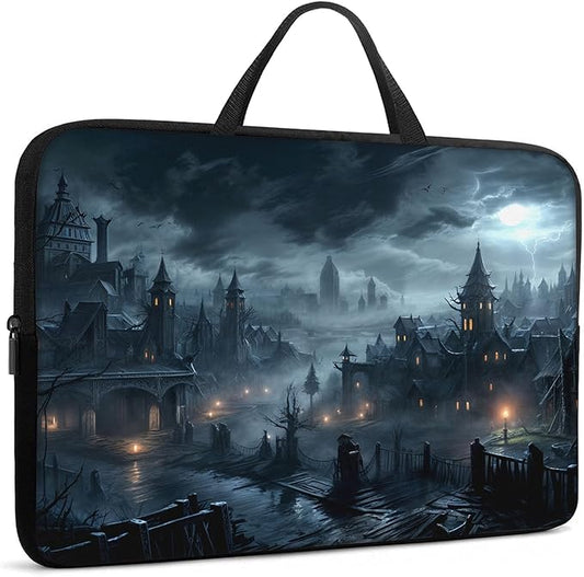 Laptop Sleeve Bag with Handle Computer Protective Soft Cover Case for 14 Inch 13 Inch Laptop,Fantasy Castle