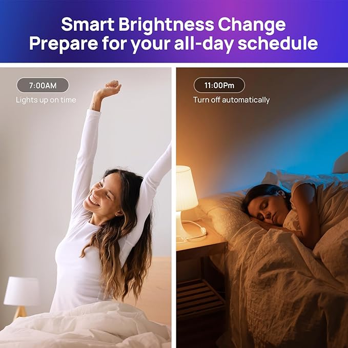 Consciot Smart Light Bulbs, A19 E26 Color Changing LED Bulbs, WiFi & Bluetooth, Matter-Certified, Works with Alexa, Google Home & Siri, No Hub Required, Music Sync, 800 Lumens 60W Equivalent, 4 Pack