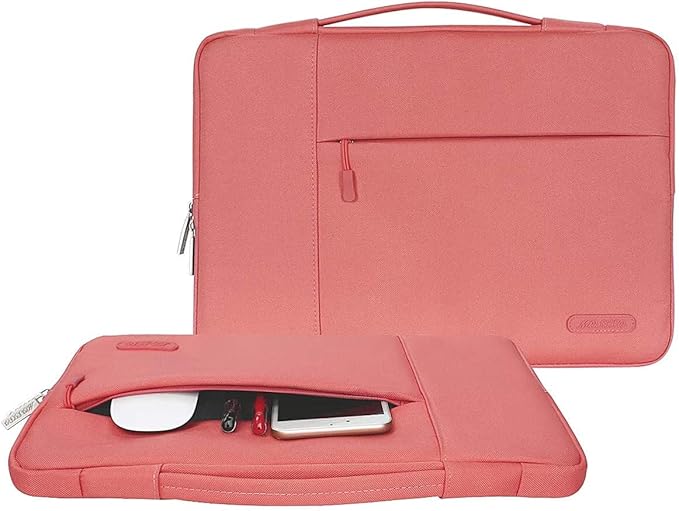 MOSISO Laptop Case 16 inch, 15-15.6 inch Laptop Sleeve with Handle Compatible with MacBook Pro 16 inch, HP, Acer, Dell, Lenovo, ASUS Notebook, Polyester Multifunctional Computer Bag, Living Coral