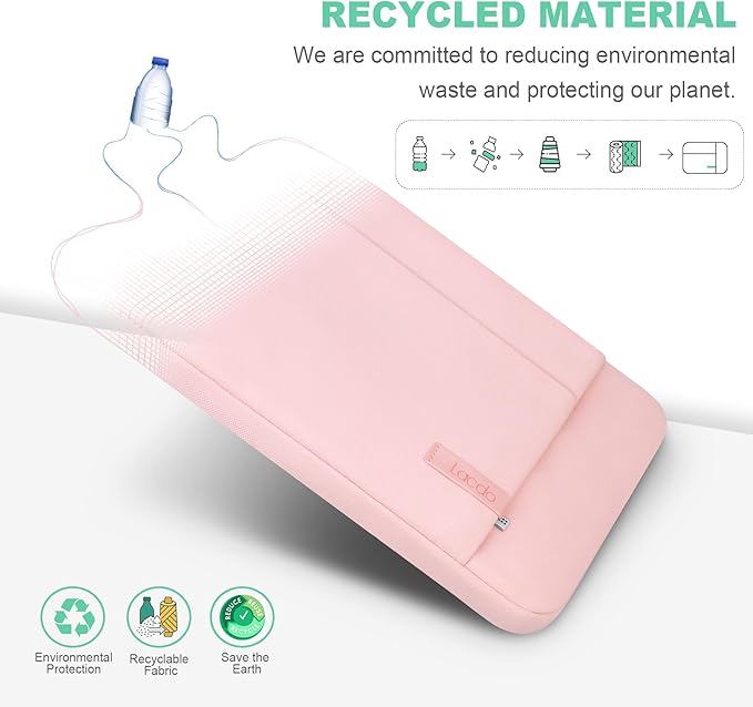 Lacdo Laptop Sleeve Case for 15 inch New MacBook Air M5/A3448 (2026), M4 A3241 2025, M3 A3114, M2 A2941 2024-2023, 15 inch MacBook Pro A1990 A1707 Computer Case Bag with Accessory Pocket, Pink