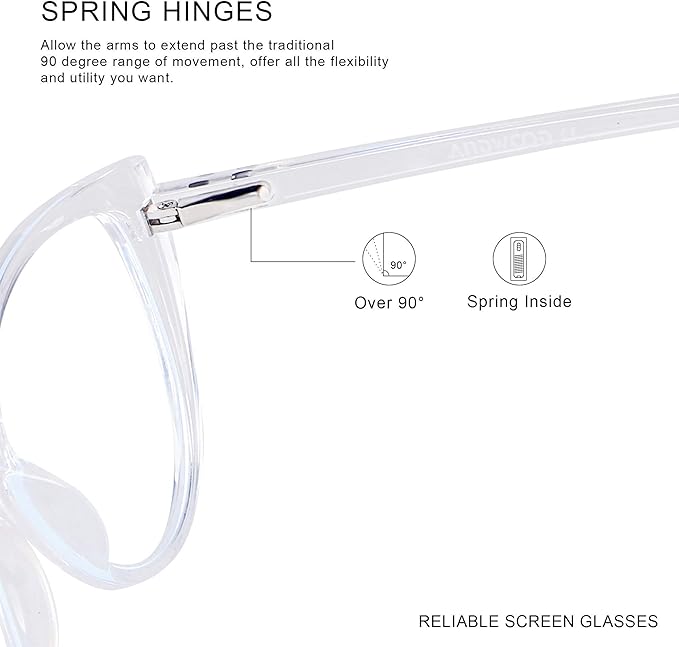 ANDWOOD Blue Light Blocking Glasses Women Bluelight Blocker Computer Cateye Clear Cat Eye Eyeglasses Frame AR003
