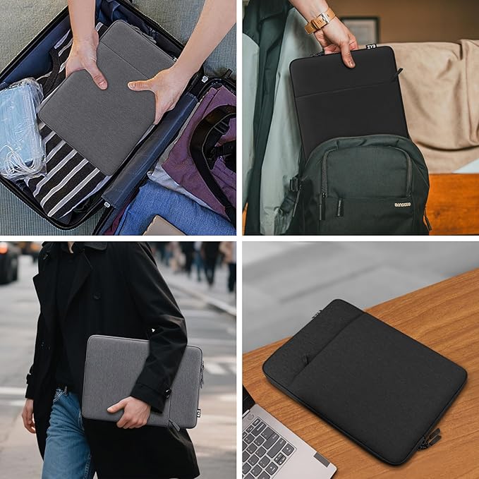 ZYB Laptop Case 14 Inch,Waterproof Laptop Sleeve 14 Inch for 14" Notebook/MacBook Air 15/14" Lenovo ThinkPad IdeaPad Asus HP Dell,2023-2025 MacBook Air 15 15.3 M4 M3 M2 etc with Accessory Bag-Black